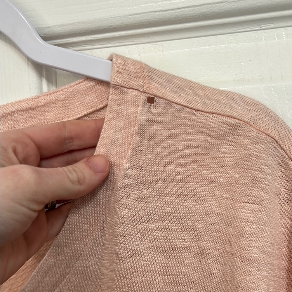 J. Jill Pink Short Sleeve Linen Top Size Medium - Picture 4 of 7
